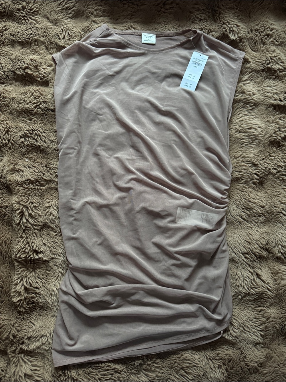 Abercrombie & Fitch Sleeveless Tank Top in Light Taupe